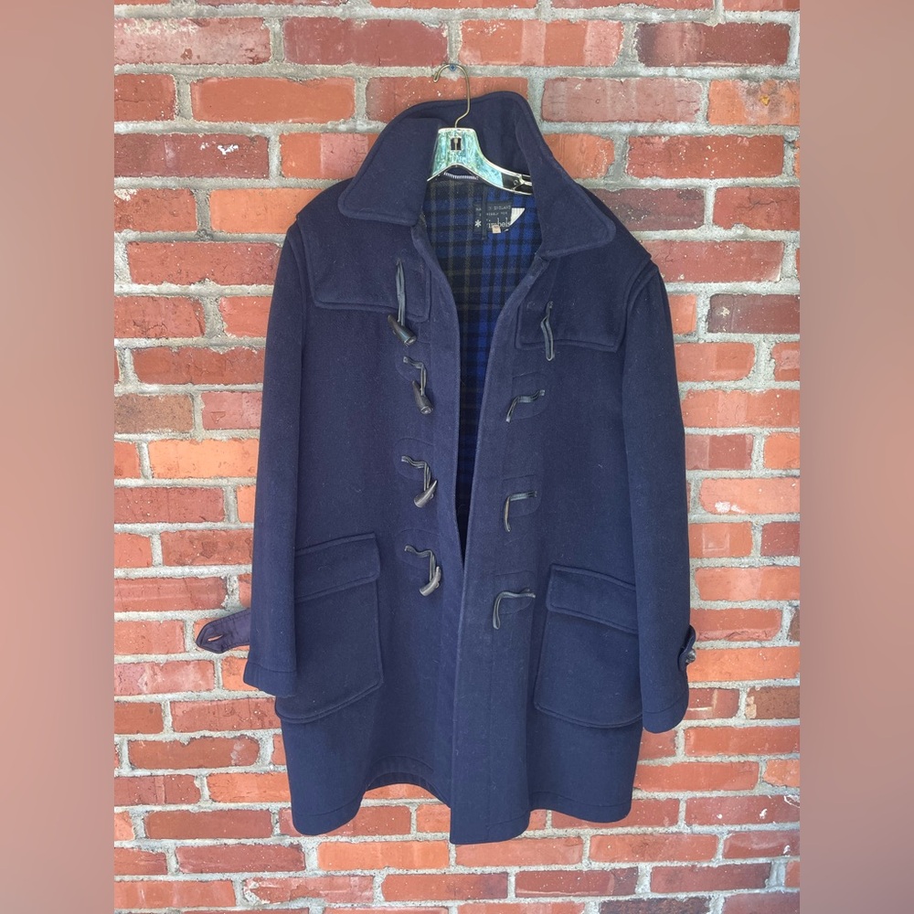 Vintage Men’s Gimbels Made In England Blue Wool Blend Duffle Coat Size 42